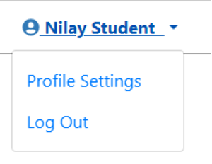Profile Settings access from username dropdown